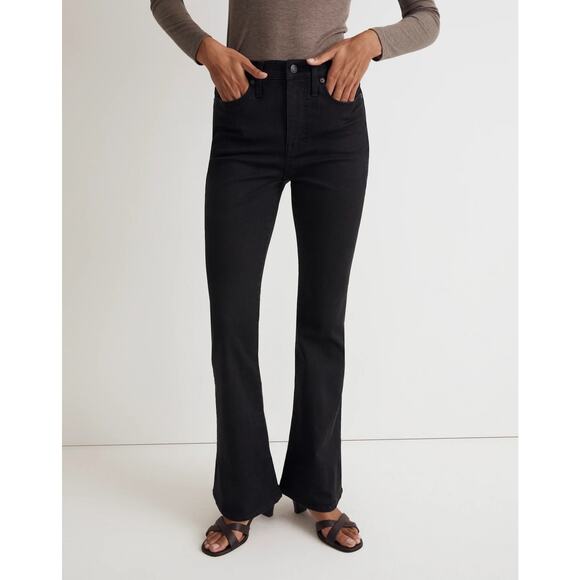 Madewell Black Skinny Flare Jean in Black Frost Wash Size 30 - Picture 1 of 6
